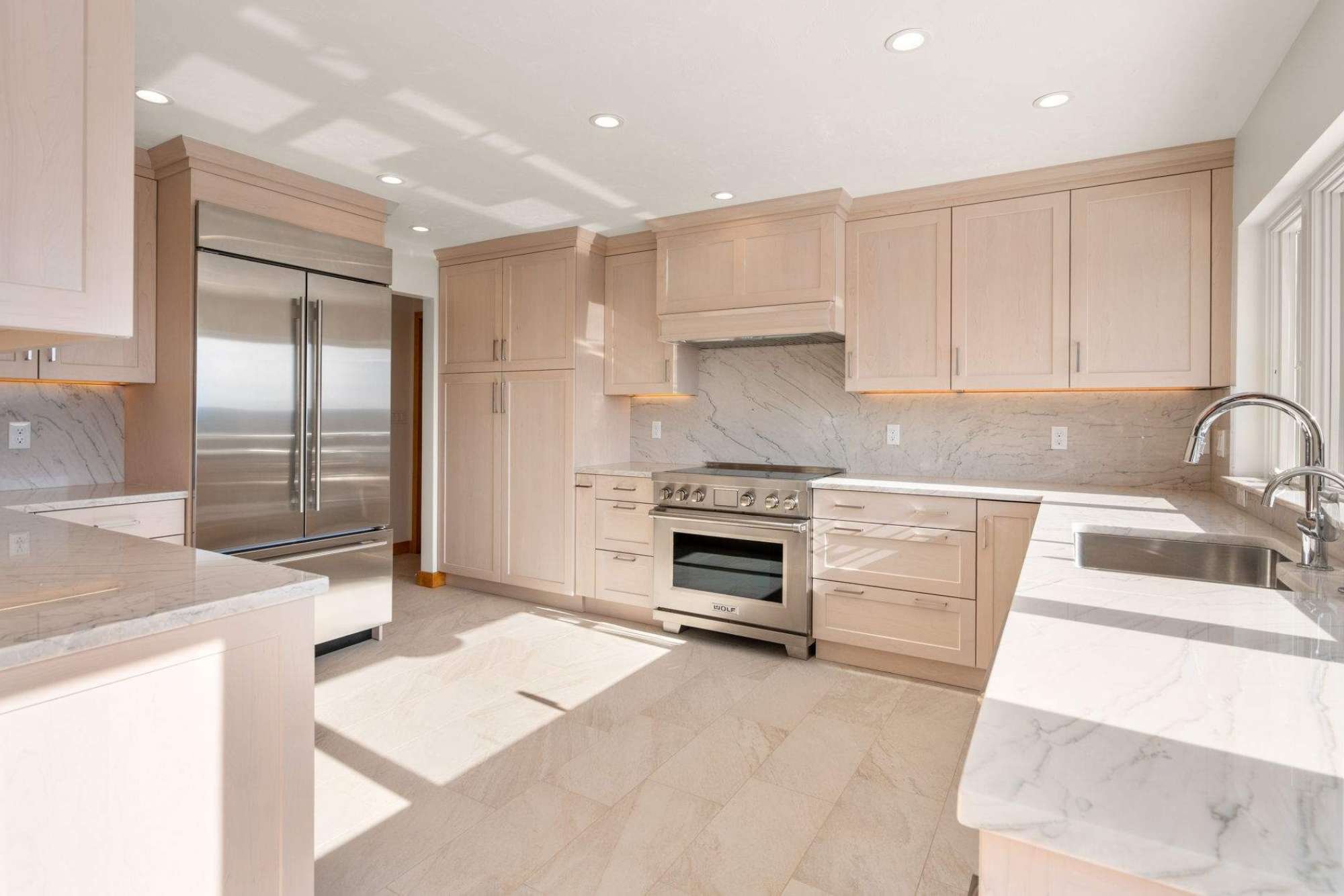 Image of a new kithcen in a home remodel by Gilmore Building Co. in central MA
