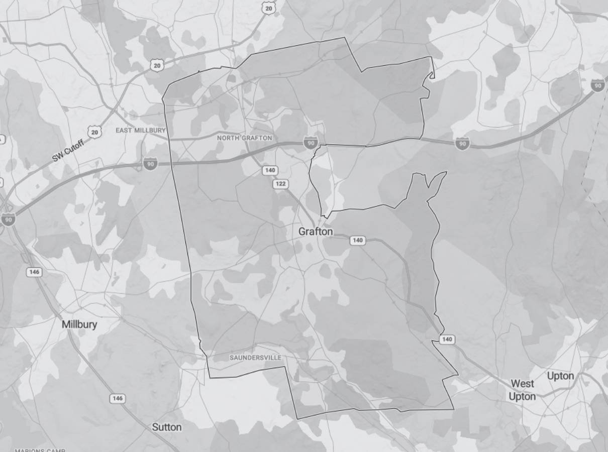 Image of a map of Grafton a service area of Gilmore Building Co Image of a map of Grafton a service area of Gilmore Building Co