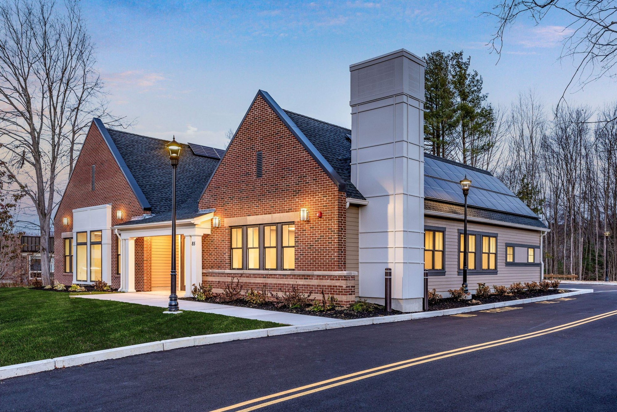 Photo of Energy Efficient Building with Solar Panels