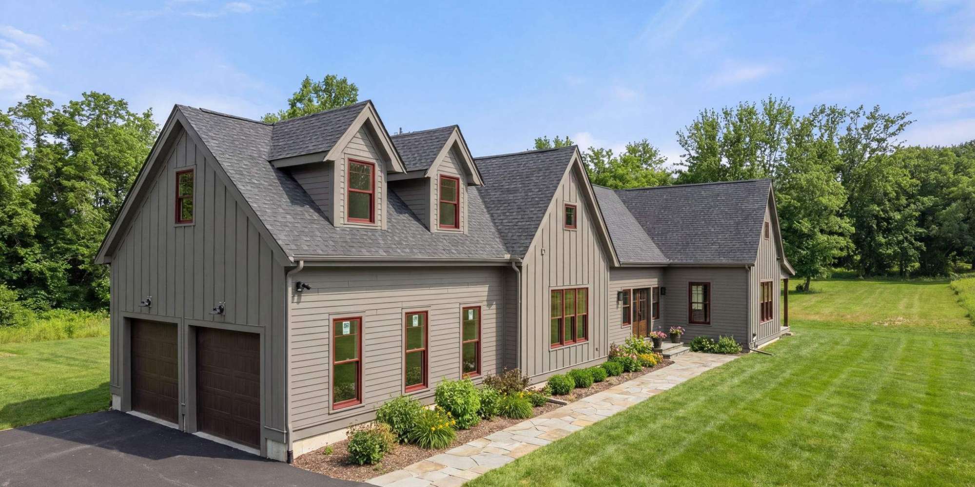 Image of a custom home with two car garage in Upton, MA by Gilmore Building Co